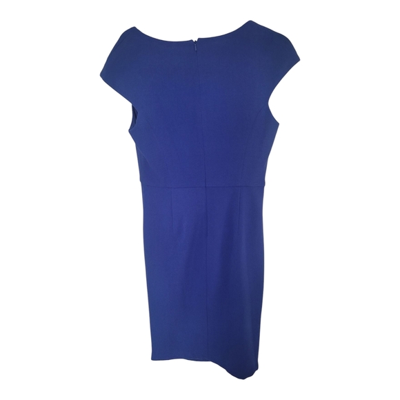 Badgley Mishka Collection royal blue cocktail dress cap sleeves bow detail sz 8 - Picture 2 of 9